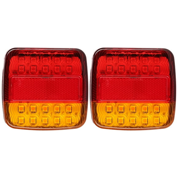 luces traseras de 12 V y 20 LED de doble color para remolque de camión (cubierta de lámpara roja y amarilla)