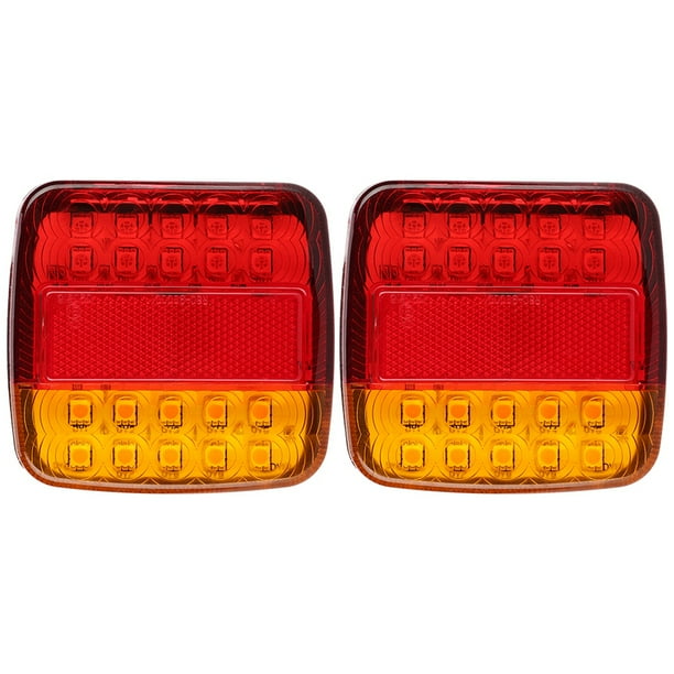 luces traseras de 12 V y 20 LED de doble color para remolque de camión (cubierta de lámpara roja y amarilla)