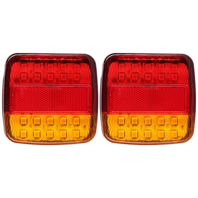 luces traseras de 12 V y 20 LED de doble color para remolque de camión (cubierta de lámpara roja y amarilla)