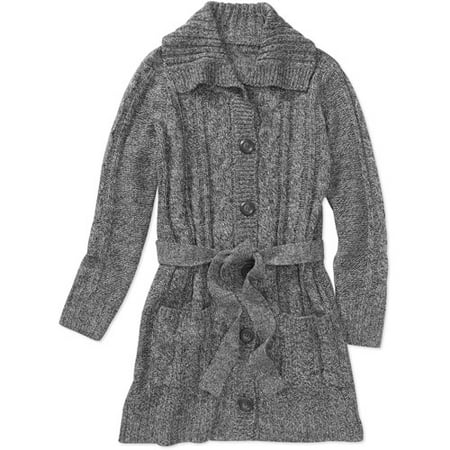 Faded Glory Women's Plus-Size Belted Cable Sweater Car Coat
