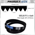 thumbnail image 2 of 3 Pack 580J8 PJ V-Ribbed Belt 8 Ribs 58" Length x 0.74" Width x 0.14" Height, EPDM Rubber Poly V Belt, Multi Wedge Micro V Belt, 2 of 5