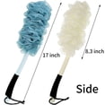 thumbnail image 4 of Jxicleang 2 Pack Back Scrubber For Shower, Exfoliating Back Loofah Shower Brush With Non-slip Long Handle, Loofah on a Stick For Men Women Elderly Kids (2 Pack=Blue and White), 4 of 6