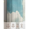Grey Blue Sky Sheer Curtains for Living Room Bedroom Vintage White