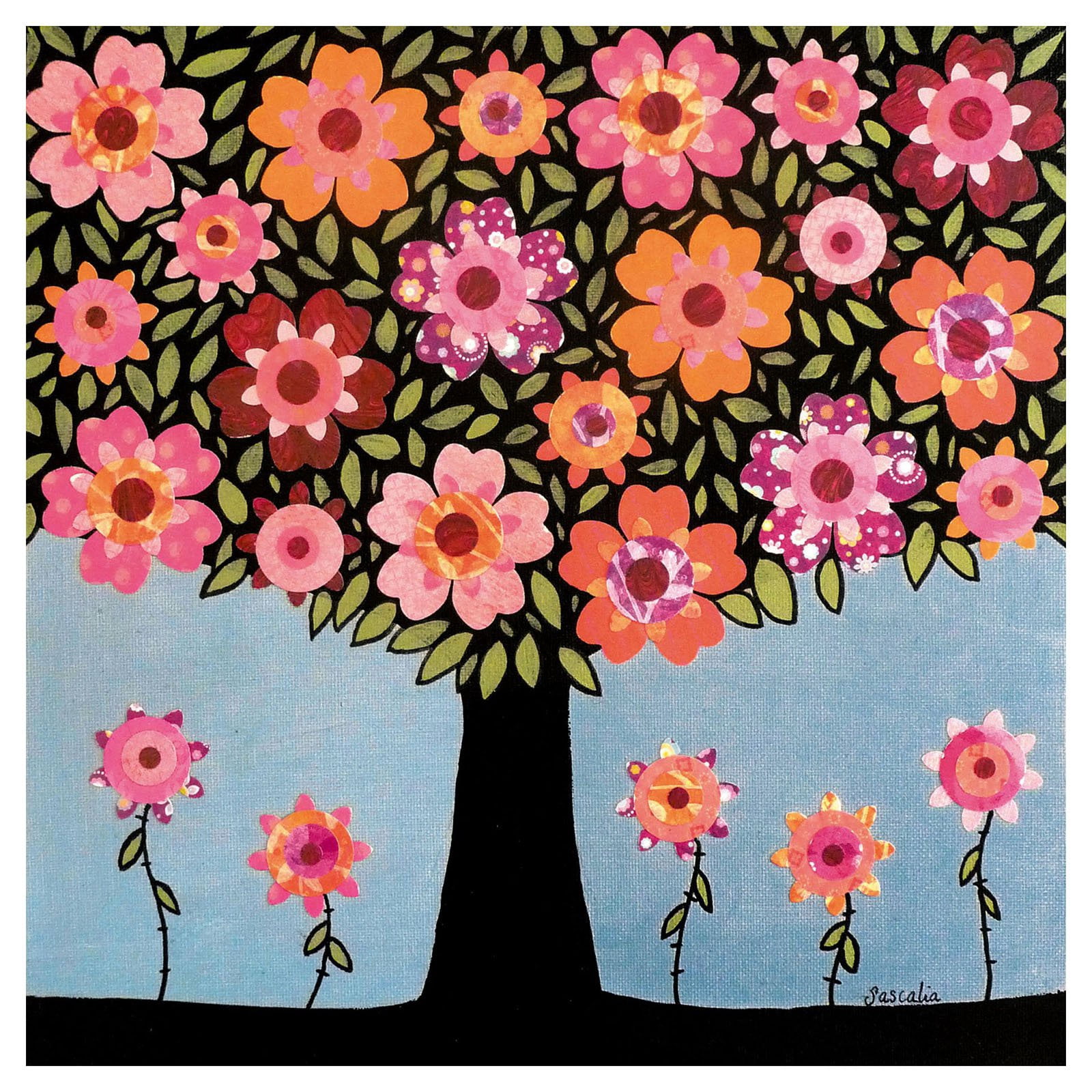 Marmont Hill "Flowering Tree" by Sascalia Painting Print on Wrapped Canvas