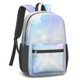 thumbnail image 5 of 17 Inch Lightweight Backpack,PVC Waterproof Oxford Fabric, Ergonomically Designed, with Large Capacity, Aurora Wave Print, 5 of 5