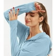 thumbnail image 6 of Sun Protection Hoodie for Womens Summer Front Zipper UPF 50+ Long Sleeve UV Spf Tee Shirts with Pockets Rash Guard Sun-Protective Clothing Quick Dry Athletic Stretch Shirts with Thumb Holes, 6 of 6