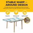 thumbnail image 4 of Jellyfish Coastal Table Cloths for 3 Foot Rectangle Tables, Summer Nautical Starfish Coral Grey Wooden Patio Waterproof Elastic Fitted Tablecloths, Washable Rectangular Table Cover for Camping, 4 of 8