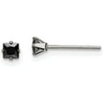 thumbnail image 2 of Chisel Stainless Steel Polished 3mm Black Square CZ Stud Post Earrings - 3.72mm, 2 of 6