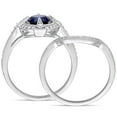 thumbnail image 4 of Everly Women's Created Sapphire Sterling Silver Bridal Set, 4 of 7