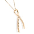 thumbnail image 2 of Pompeii 1/5Ct Diamond Wishbone Pendant In 14K White & Yellow Gold 1" Tall (G-H,I1-I2), 2 of 2
