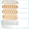 thumbnail image 2 of Ice Cube Tray With Lid And Bin, 2 Tiers Ice Cube Moulds Square And Round Ice Tray With Storage Ice Box For Freezer,water,whiskey, 2 of 5