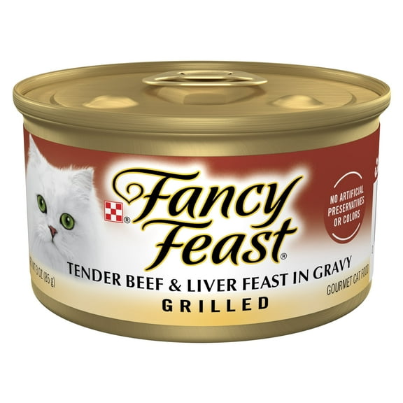 Purina Fancy Feast Grilled Kitten Food, Wet Cat Food, Beef & Liver in Gravy, 3 oz Can