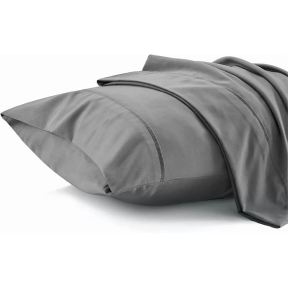 Queen Pillow Cases Set Of 2 Dark Grey Polyester Microfiber Pillowcase 20X30 Inch