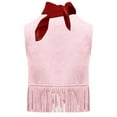 thumbnail image 3 of iiniim Girls Sleeveless Tassels Western Cowgirls Vest with Bandanna 2-Piece Cowboy Outfits Pink 0-3M, 3 of 7