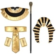 thumbnail image 2 of Accesorios de disfraz egipcio para hombre, disfraz de rey Tut de Halloween, recuerdos de fiesta, accesorios para fotos, disfraz de Faraón para eventos Con sombrero y bastón, 2 of 8