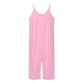 thumbnail image 2 of Generic Kids Girls Casual Sleeveless Jumpsuits Spaghetti Strap Loose Overalls Rompers Long Pants With Pocket Summer Clothes 4-13 Years, 2 of 8