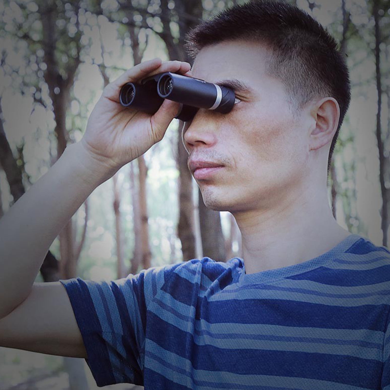 12x22 Zoom Binoculars with Phone Clip, Travel Folding Telescope, with High Definition Low-Light Night Vision, for Bird Watching, Cruise Ship, Concert, Theater Opera and Hunting
