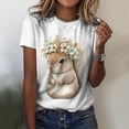 thumbnail image 2 of VJATTWR Hauts à Manches Courtes pour Femmes Chemise à Manches Courtes pour Femmes Coupe Décontractée Col Rond Hauts Graphiques Mignons Tunique d'Été Confortable T-Shirts Légers TG, 2 of 4