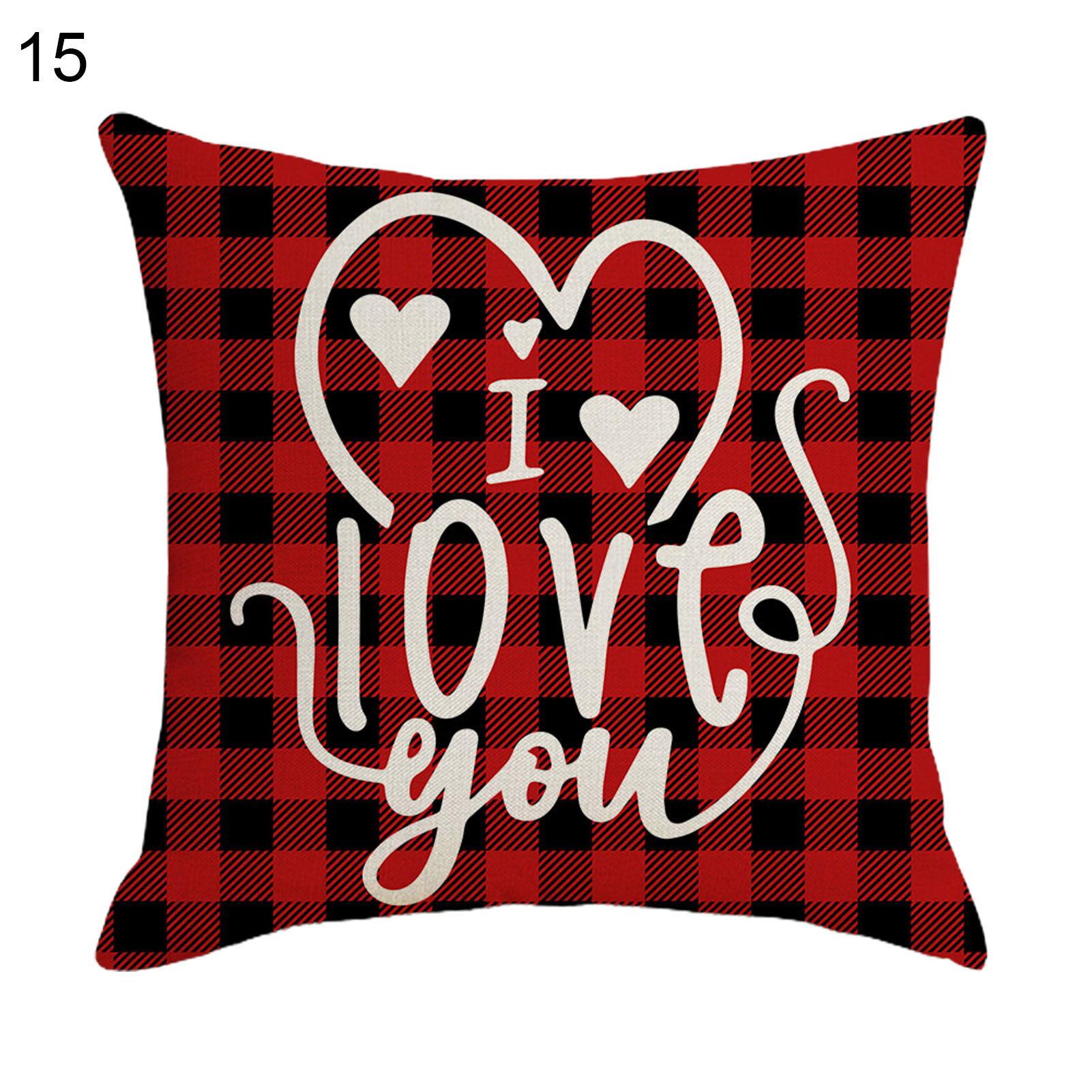 Valentines Pillow Cover Exquisite Wide Application Flax Decorative Cushion Case for Daily Use