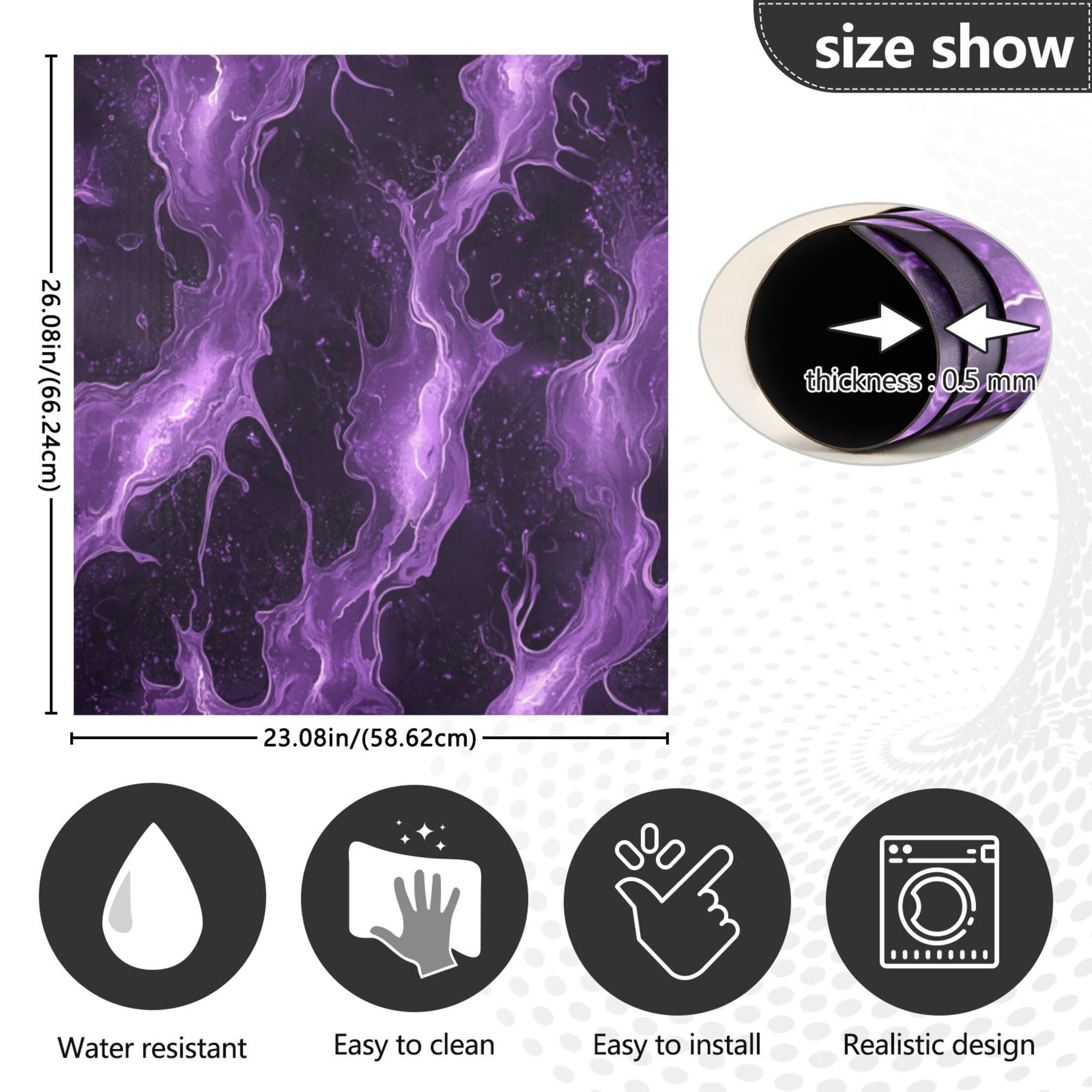 Dishwasher Magnetic Sticker 23x26 Inch Refrigerator Magnetic Sticker Washing Machine Magnetic Sticker Kitchen Panel Magnetic Sticker Home Decor Purple River Pattern