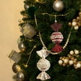 thumbnail image 1 of Juego de bolas navideñas flocadas | 4 adornos navideños de espuma roja para árbol de Navidad | Varios tamaños y estilos para decorar fiestas, 1 of 5