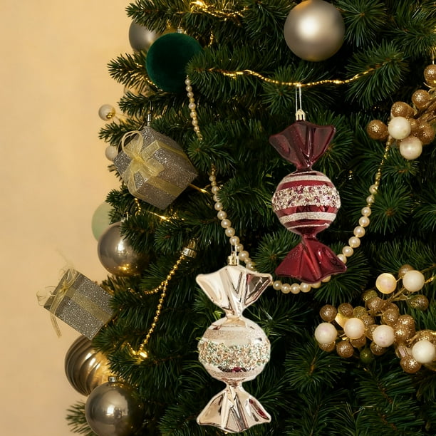 mfyjkho Juego de 4 adornos navideños de espuma flocada para el árbol de Navidad: bolas decorativas para decorar el hogar y fiestas.