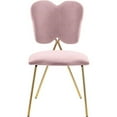thumbnail image 2 of Maklaine 17.71" Contemporary Velvet Dining Chair in Pink and Gold (Set of 2), 2 of 5