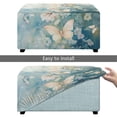 thumbnail image 5 of Xoenoiee Butterfly Flower Print Ottoman Cover Latest Jacquard Design High Stretch Folding Storage Footstool Protector Rectangle Removable Slipcover, Machine Washable, S, 5 of 7
