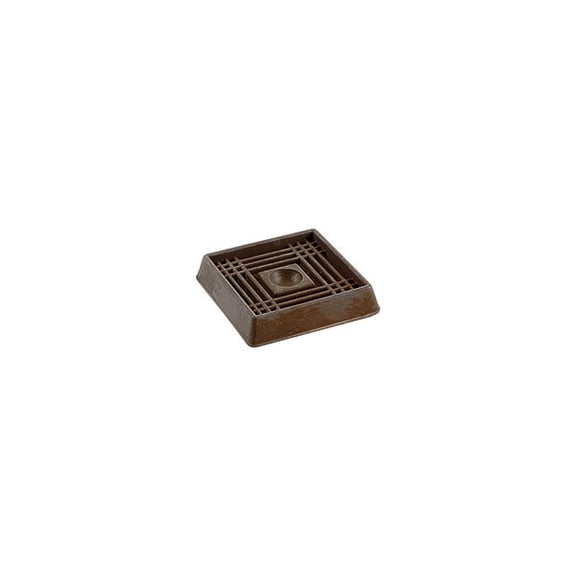 Shepherd Hardware 9074 1-5/8-Inch Square Rubber Furniture Cups, 4-Pack , Brown