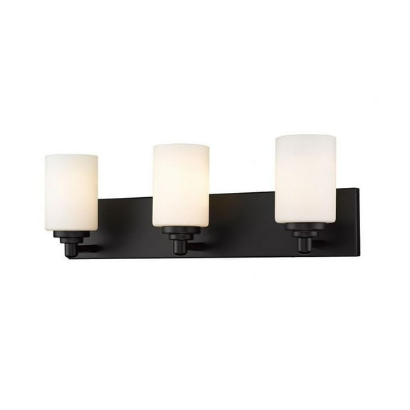 3 Light Vanity Light Fixture-7.5 inches Tall and 23 inches Wide-Matte Black Finish Bailey Street Home 372-Bel-4186013