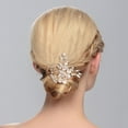 thumbnail image 2 of Moda Flor Hoja Boda Nupcial Peine Del Pelo Rhinestone Imitación Perlas Sombreros Sunnimix Peineta, 2 of 8