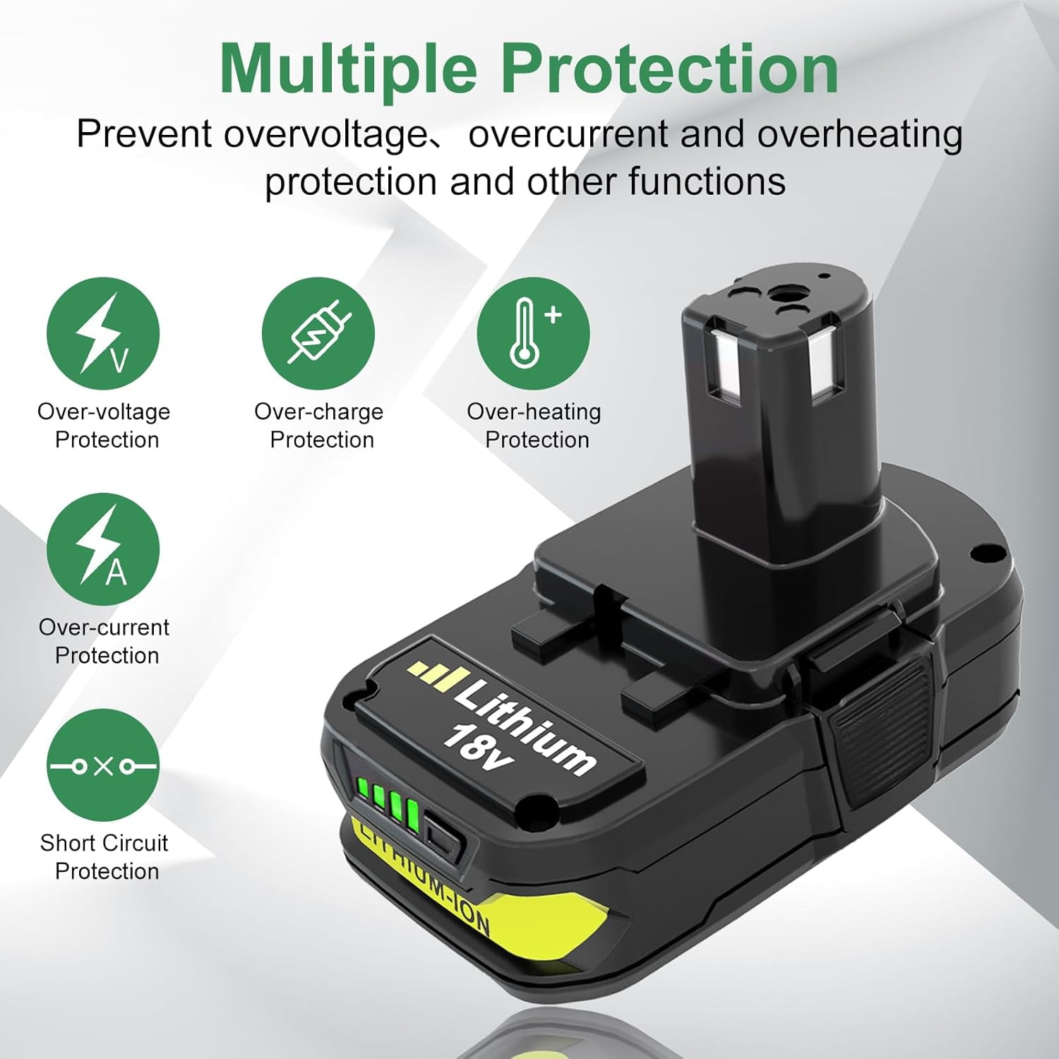 2Pack 18Volt P102 Replace for Ryobi 18V Batteries and Charger Combo for 18 Volt ONE+ P103 P104 P105 P107 P109 P190 P191 P122