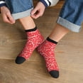 thumbnail image 3 of Rateoe Beef2 Pattern Quarter Crew Socks,Toe Seamed Ankle Socks,Cotton Cushioned Breathable Athletic Crew Sports Socks, 3 of 7