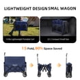 thumbnail image 3 of Outdoor Rolling Wagon Utility Cart, Wagons Grocery Cart with Wheels, Garden Cart with Adjustable Handle, Beach Cart with 2 Mesh Cup Holders, for Outdoor, Beaches, Gardens, Parks, Shopping, S10485, 3 of 7
