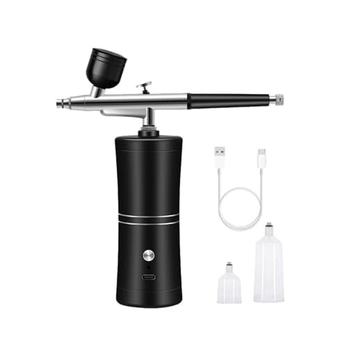 Handheld Spray Guns Set Portable Rechargeable Hand Set for Makeup Cake Decorations Simple Spray Guns Set, Black