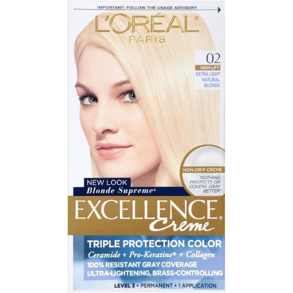 L'Oreal Paris Excellence Creme, 02 Extra Light Natural Blonde, 1 Kit (Pack of 2)