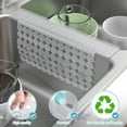 thumbnail image 3 of OTHWAY 9.5"x12" Non-Slip Double Sink Divider Protector Mat - Heavy-Duty Dish Drying Rack with Strong Suction Cups, Easy to Clean & No Smell Kitchen Sink Tray for Glassware, Plates & Dishes (Clear), 3 of 7