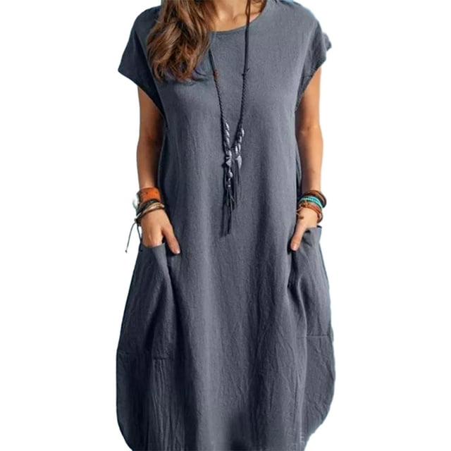 Vestido de mujer Sonducket poliéster sin mangas Gris