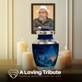 thumbnail image 4 of Yatskia Blue Elephant Urns for Human Ashes Adult Man, Large Burial Urn for Ashes Adult Male, Memorial Keepsake Urns for Human Ash, (Tasty 10 Inch and 3 Inch), 4 of 8
