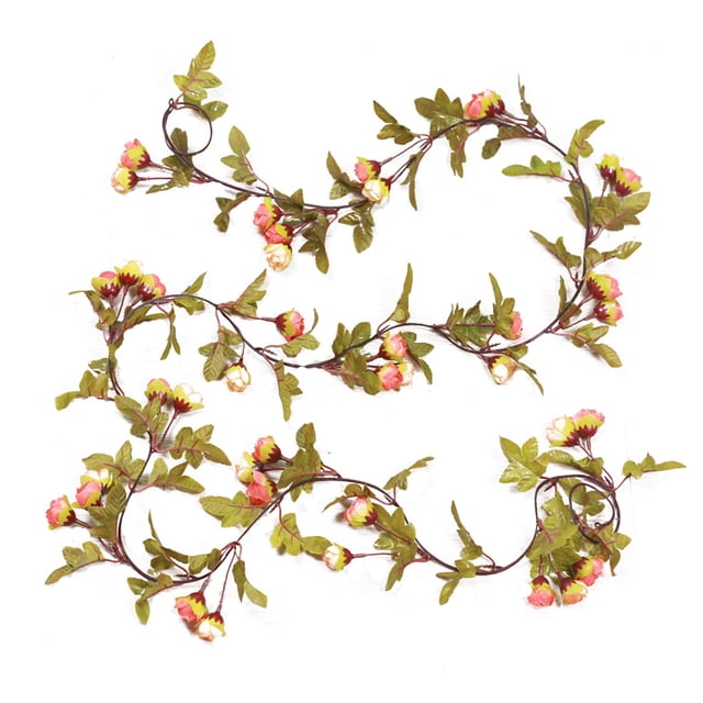 Guirnalda colgante de vid de flor de rosa de seda artificial Billuyoard 220 cm rojo