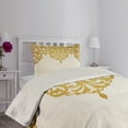 thumbnail image 2 of Ambesonne Victorian Quilted Coverlet 2 Pcs, Medieval Baroque Art, Twin Size, Pale Brown Cream, 2 of 4