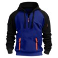 thumbnail image 2 of pstuiky camisas de manga larga para hombre, Sudadera deportiva informal con capucha y retazos para hombre, de manga larga, estilo blusa top de hombre xxxl, 2 of 5