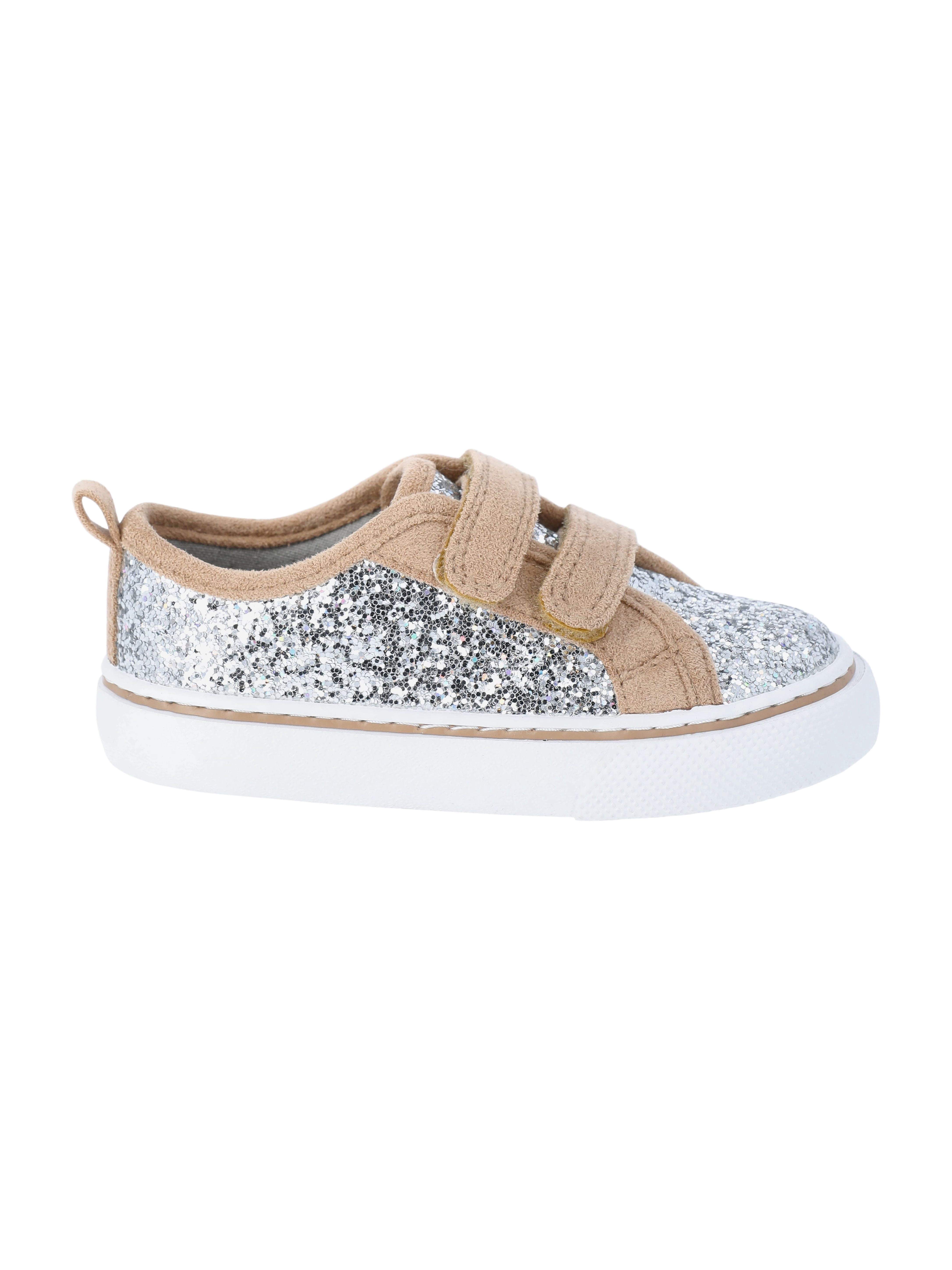 Wonder Nation Toddler Girls Glitter Two Strap Skate Sneakers