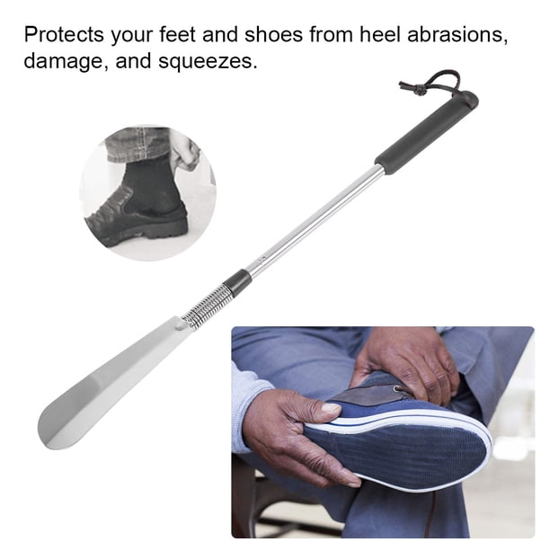 Calzador de Zapatos Cuerno Telescópico con Mango Largo de Acero Inoxidable Calzado Para Ayudar Levanta de Calzado personas Mayores Mujer Embarazada y Mover Persona incómoda herramienta de zapato Amonsee No