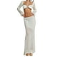 thumbnail image 5 of Txlixc Mujeres 2 piezas de traje de club chaqueta de manga larga + vestido de punto blanco Txlixc moda, 5 of 8