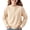 Beige, variant on HAiming Kids Pullover Shirts Long Sleeve Ribbed Knit Fleece Crew Neck Casual Undershirts Fall Winter Outdoors Tops