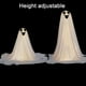 thumbnail image 5 of Decoraciones de fantasmas de Halloween | Fantasmas de tela LED que funcionan con baterías | Altura ajustable 1.3ft–6.5ft | Patio de porche interior y exterior | Juego colgante luminoso | Fácil, 5 of 9