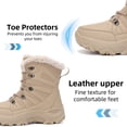 thumbnail image 3 of Mens Snow Boots Fashion Outdoor Winter Warm Lace-up Waterproof Boots TPR Non-Slip Sole Walking Casual Hiking Campaigns Boots Brown 9 US, 3 of 7