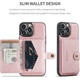 thumbnail image 3 of Case for iPhone 14 Pro 6.1 inch 2022, Detachable Magnetic Wallet Credit Card Cash Slot Case Cover Support Wireless Charging Functional Kickstand Compatible with iPhone 14 Pro 2022 (Pink), 3 of 16