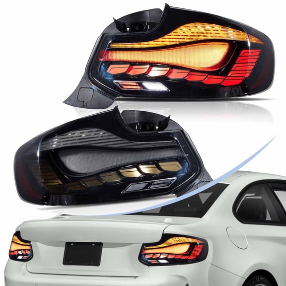 VLAND Smoked Tail Lights For BMW 2 Series 2014-2020 F22 F23 M2 W/Sequential Turn